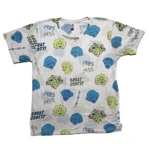 Clashist Doc Brown Back to the Future Pop Art T-Shirt Men's Large Green Blue